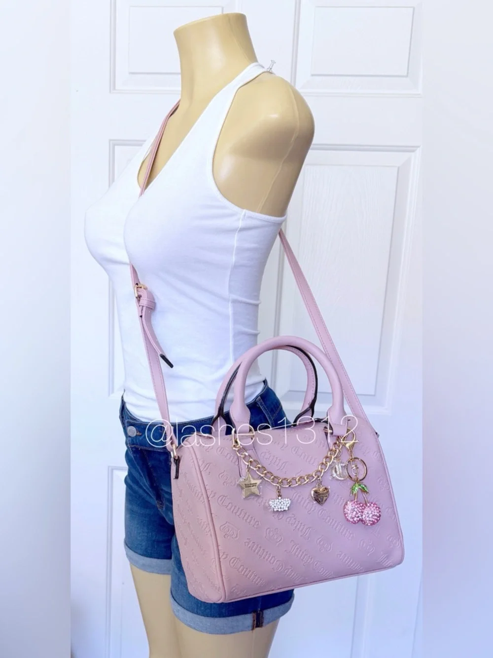 JUICY COUTURE Bag Not Your Babe Satchel with Swag Chain - Blush Pink - Picture 8 of 8